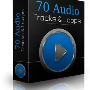 eCover representing 70 Audio Tracks & Loops Audio & Music with Private Label Rights